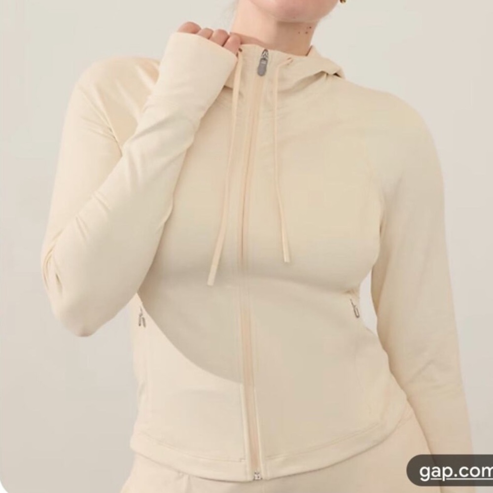 Athleta Women's Cream Zip-Up Hoodie